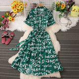 Women's Turn Down Collar Single Breasted Casual Dress