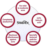 Stridex Alcohol Free Soft Touch Pads - 55s