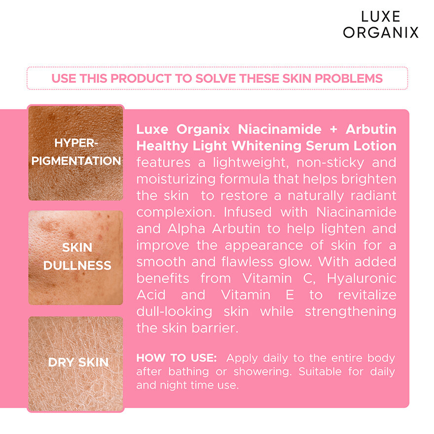 Luxe Organix Niacinamide + Arbutin Healthy Light Brightening Serum Lotion - 350ml