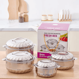 Double-Deck Heat Preservation Fresh Box Food Container Pot Set - 4Pcs
