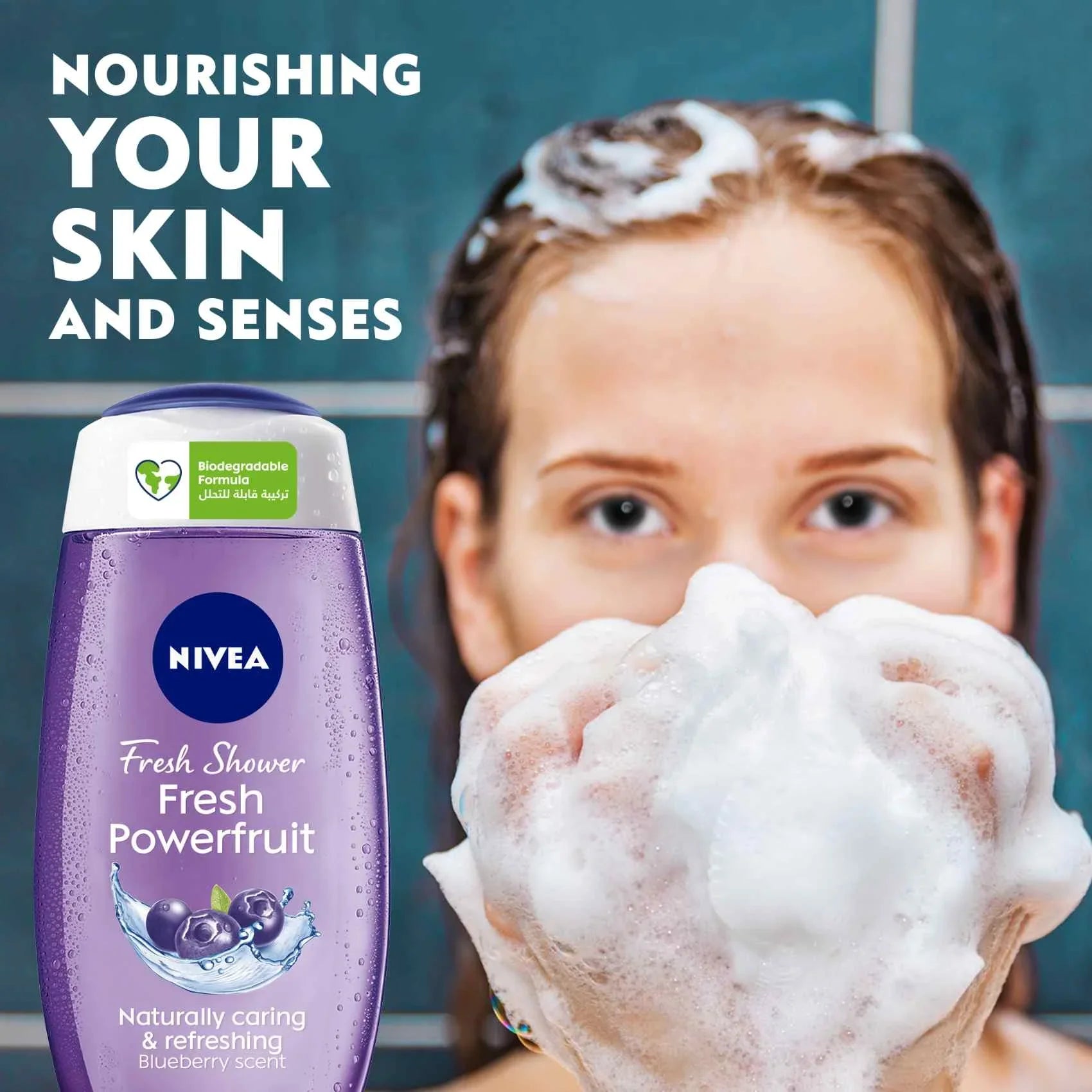 Nivea Fresh Shower Gel Powerfruit Wild Berry Scent - 250ml