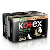 Kotex Natural Maxi Protect Overnight Sanitary Pads With Wings - 44s