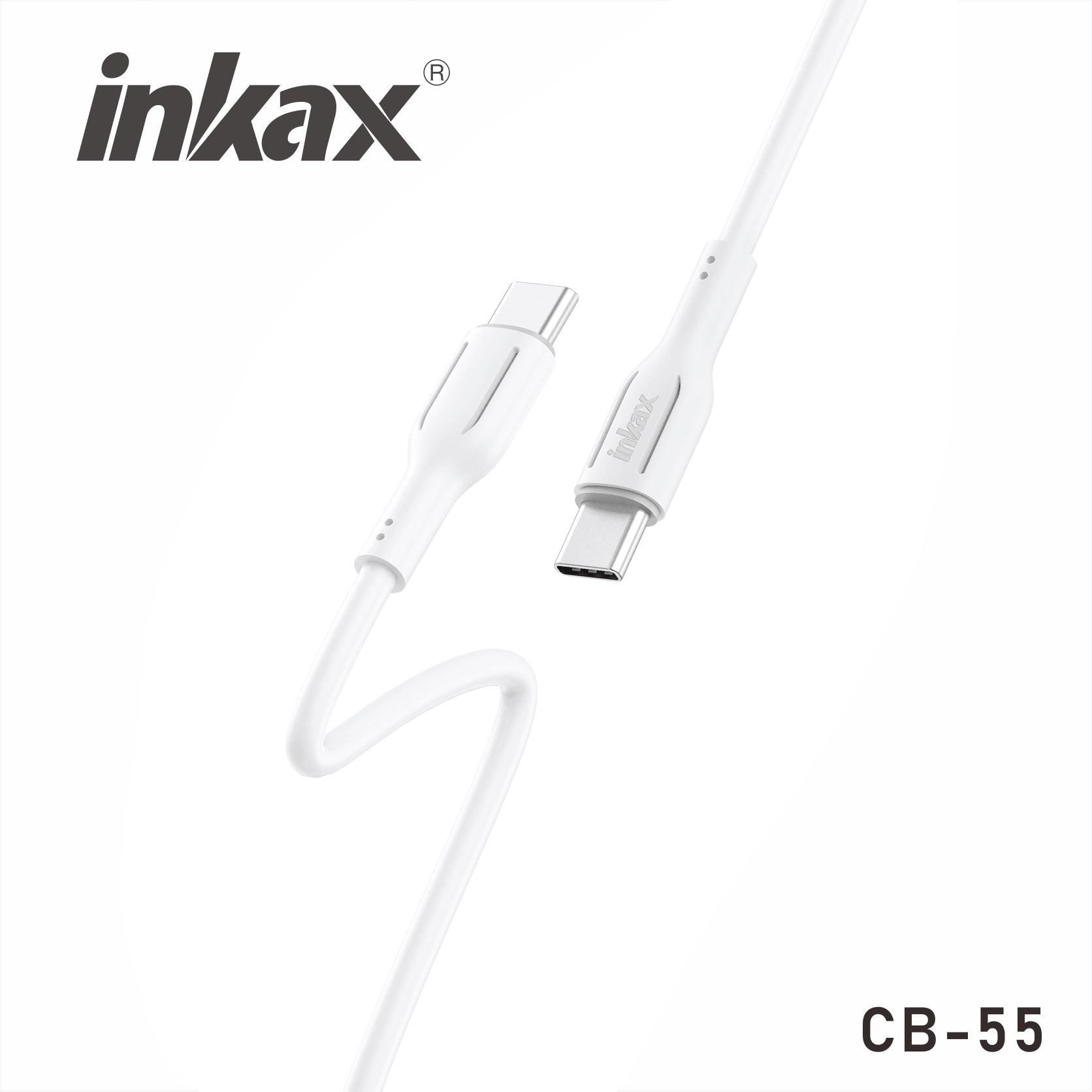 inkax 60W Soft Silicone Data Cable Type C To Type C CB-55