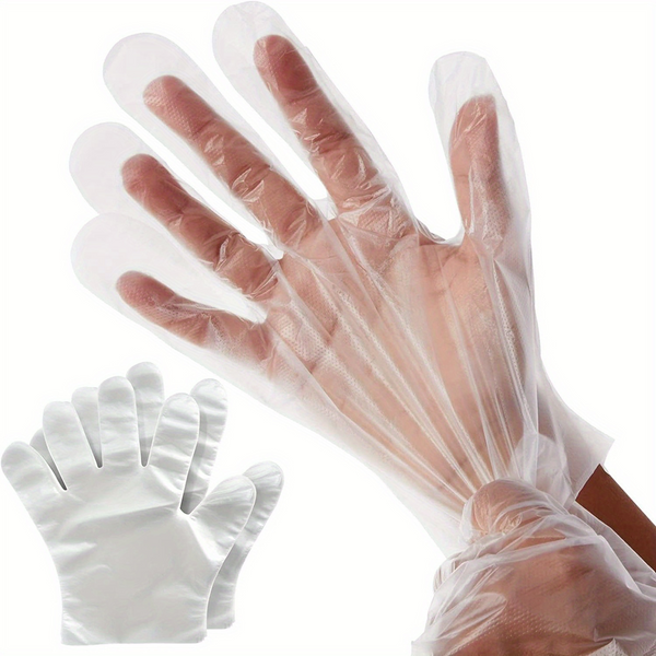 Disposable Plastic Gloves - 100 Pcs