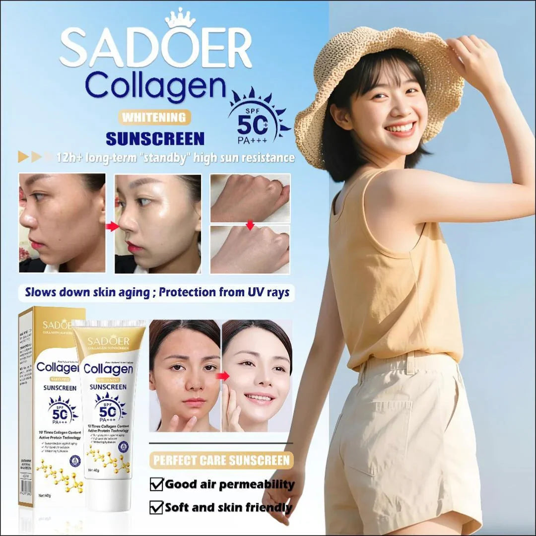 Sadoer Collagen Brightening Sunscreen SPF 50+ PA+++ - 40g