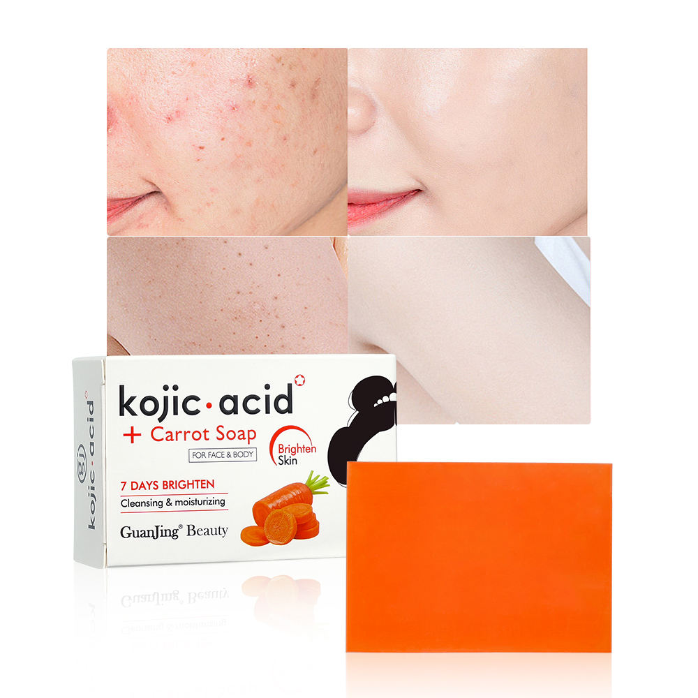 Guanjing Beauty Kojic Acid & Carrot Soap For Face & Body - 120g