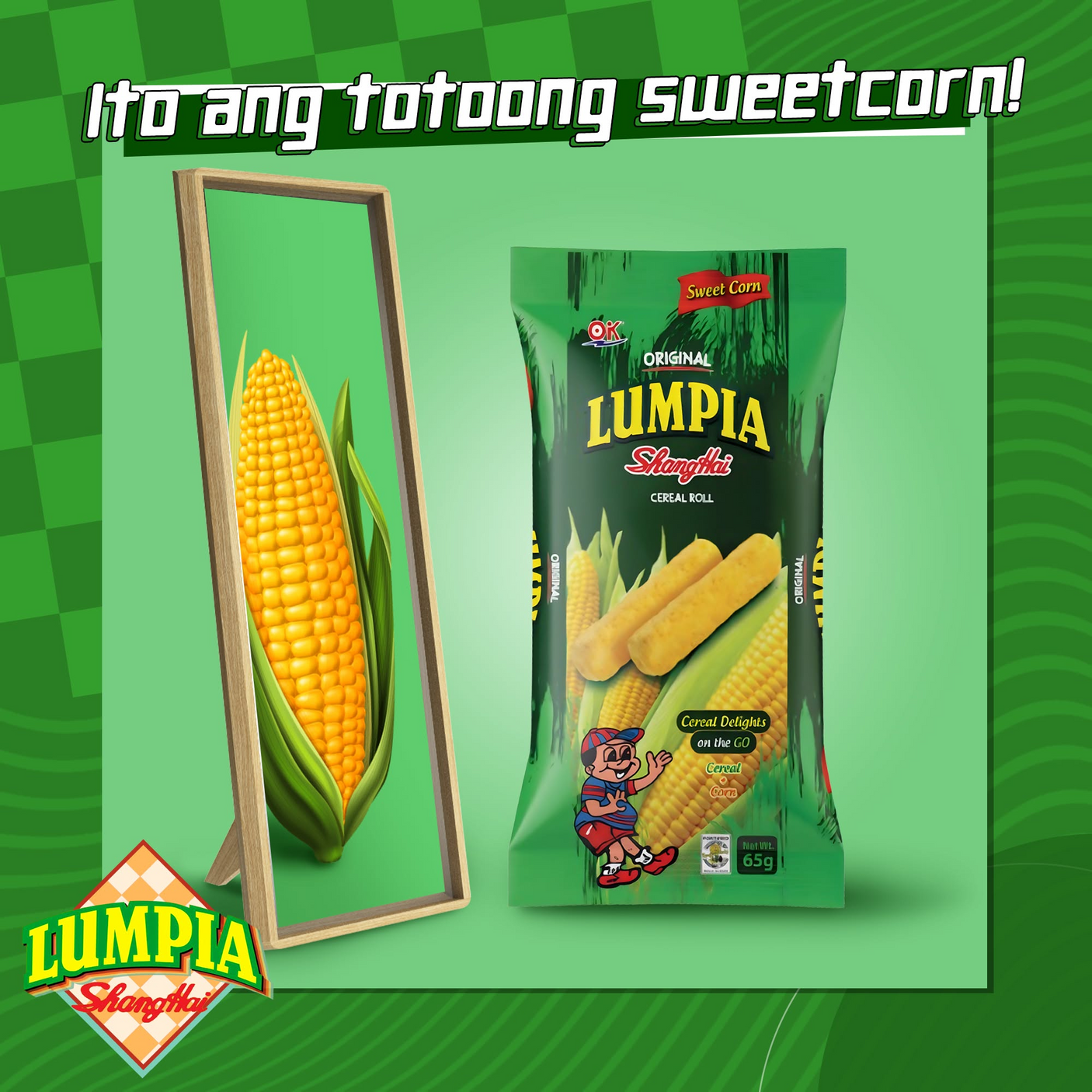 OK Lumpia Shanghai Sweet Corn Cereal Roll - 65g (1+1) Offer
