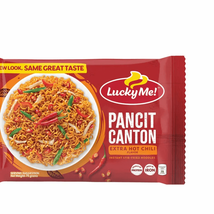 Lucky Me Pancit Canton Noodles Extra Hot Chili - 75g(Big)