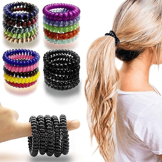 Spiral Ponytail Hair Rings Rubber Bands - 4 Pcs
