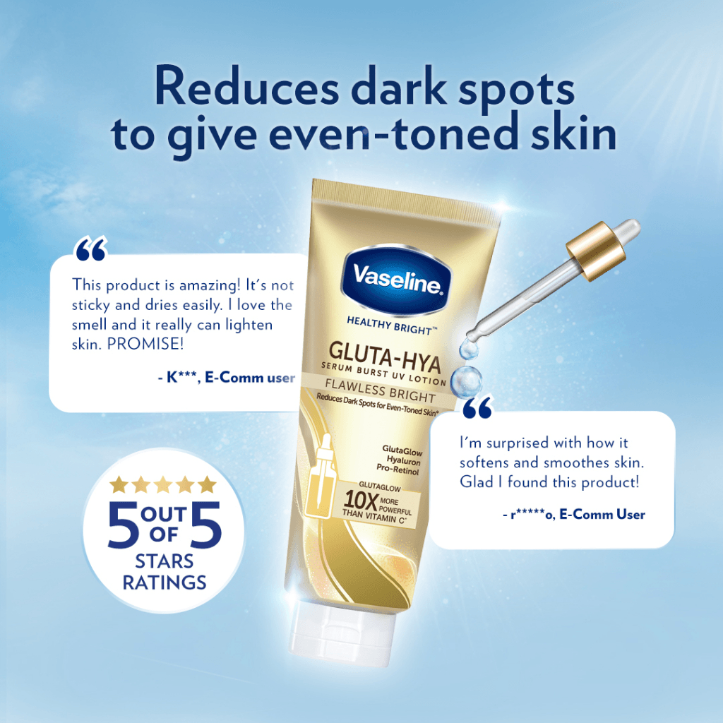 Vaseline Gluta-Hya Serum Burst UV Lotion Flawless Glow - 300ml