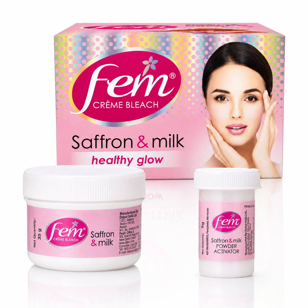 Fem Saffron & Milk Creme Bleach for Healthy Glow - 40g