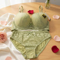 Kiamunashui Cotton Push Up C Bra & Panty Set - 792#