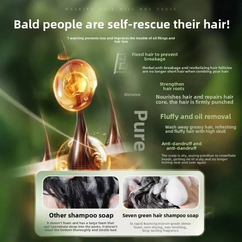 Nature Seven Green Ancient Techniques Shampoo Bar - 120g