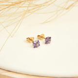 Golden Stainless Steel Stud Earings - 097