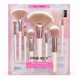 Pink Key 8 Piece Makeup Brush Set  - PK6731