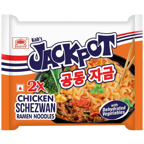 Kab's Jackpot 2X Chicken Schezwan Ramen Noodles - 60g