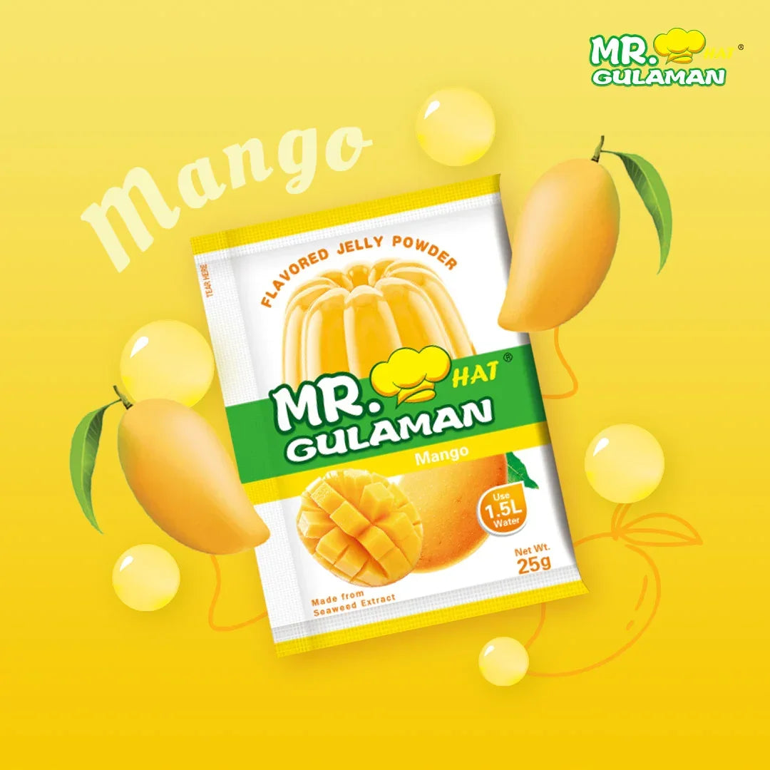 Mr. Hat Gulaman Mango Flavored Jelly Powder - 10 Packs × 25g
