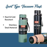 Stainless Steel Vacuum Insulated Sport Bottle With LED Display - 800ml