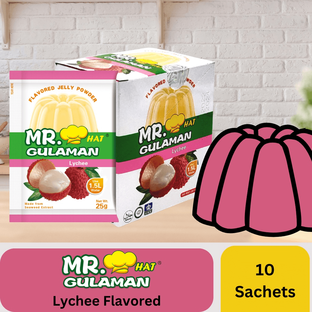 Mr. Hat Gulaman Flavored Lychee 10pcs Pack × 25g
