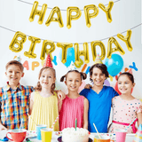 Happy Birthday Balloons Banner 13 Pcs Set (Gold)