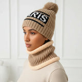 Winter Warm Knit Beanie Hat & Scarf Set