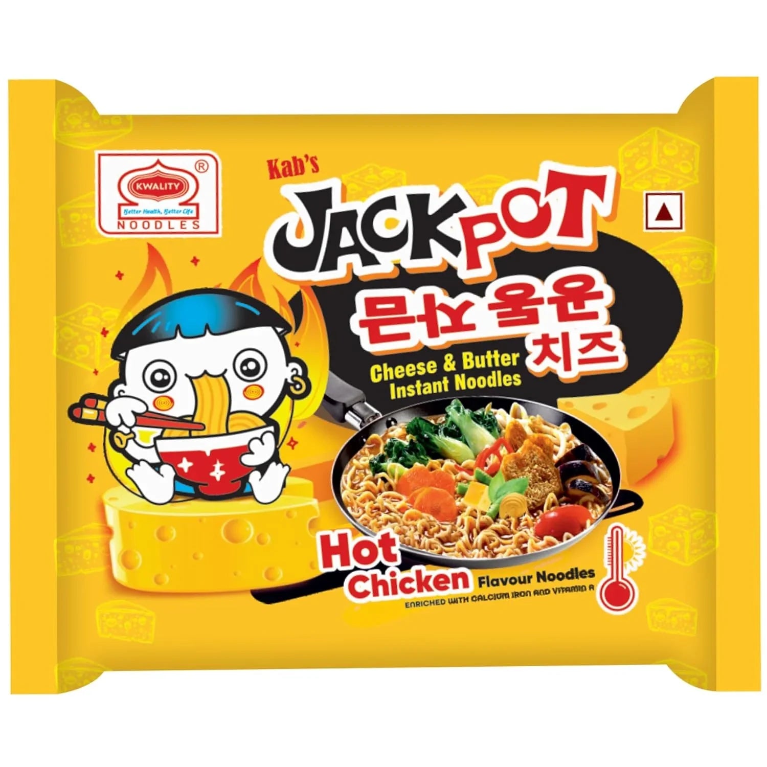 Kab's Jackpot Hot Chicken Cheese & Butter Instant Noodles - 100g