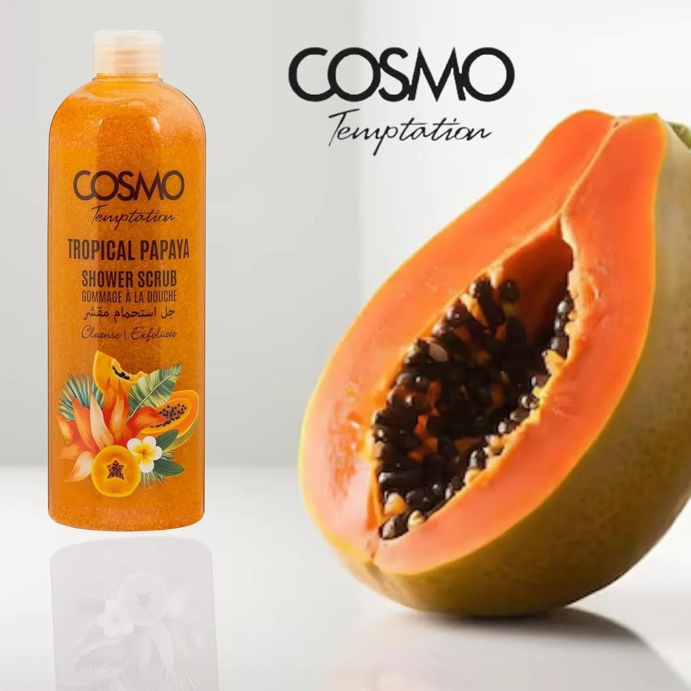 Cosmo Temptation Tropical Papaya Shower Scrub - 1000ml