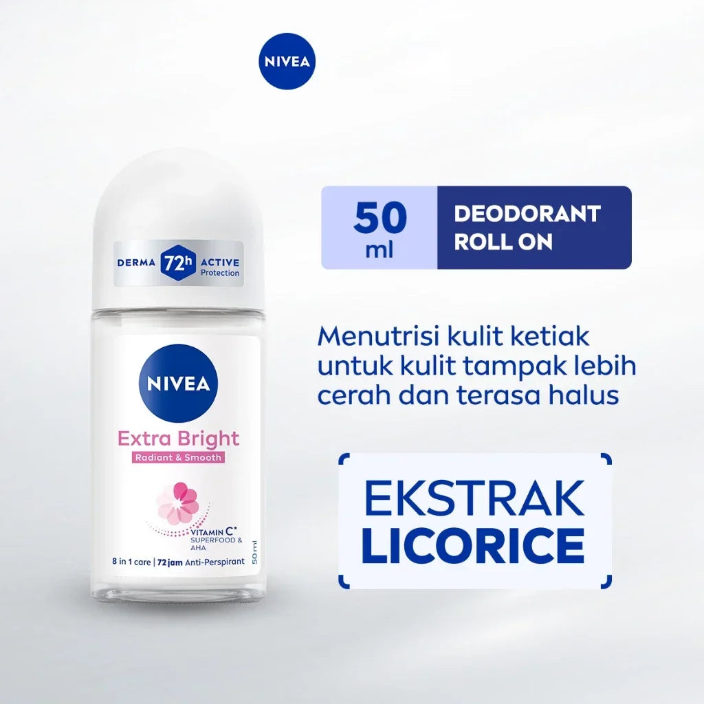 Nivea Extra Bright Radiant & Smooth Deodorant Roll-On - 50ml