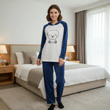 Women's Fuzzy Fleece Hooded Pajama Set