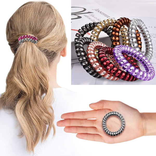 Spiral Ponytail Hair Rings Rubber Bands - 4 Pcs