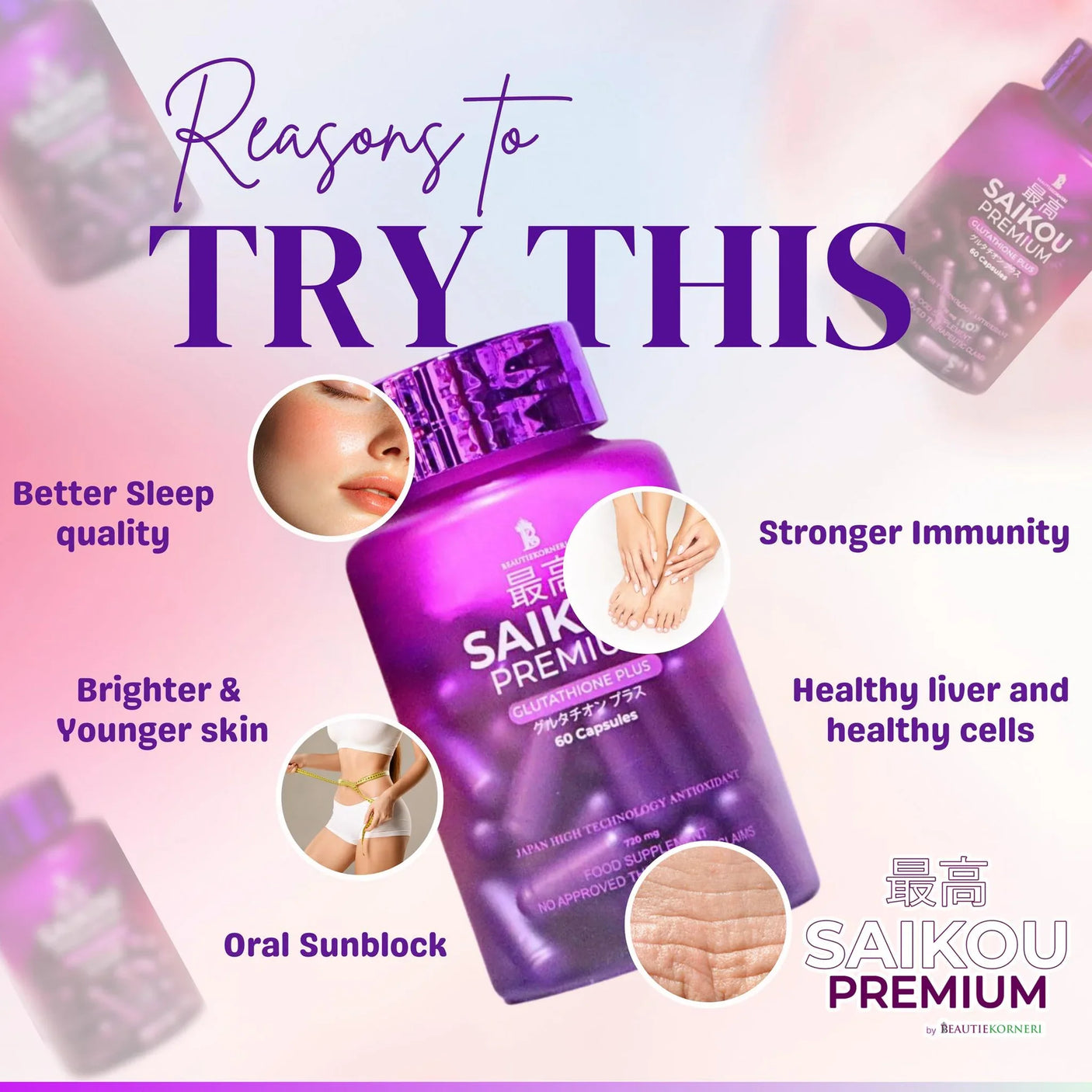 SAIKOU Premium Glutathione Plus