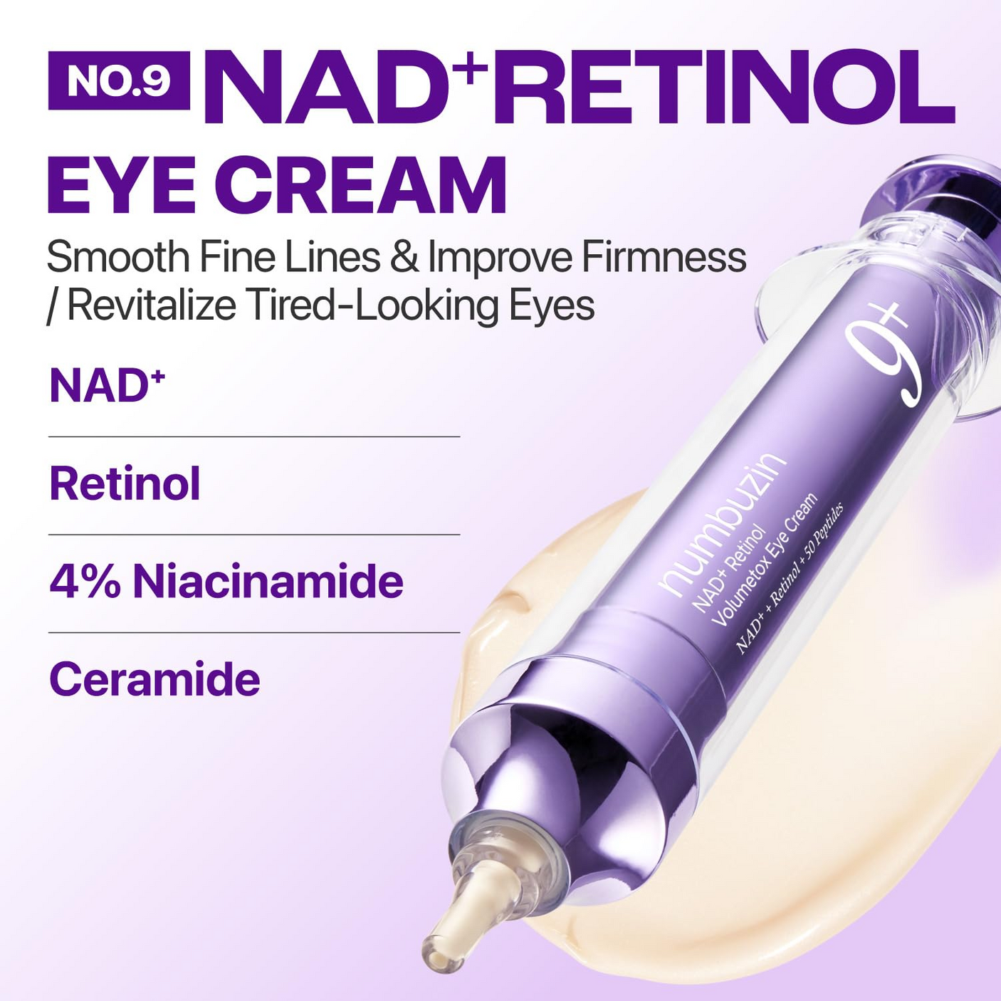 Numbuzin No.9 NAD+ Retinol Volumetox Eye Cream - 10ml