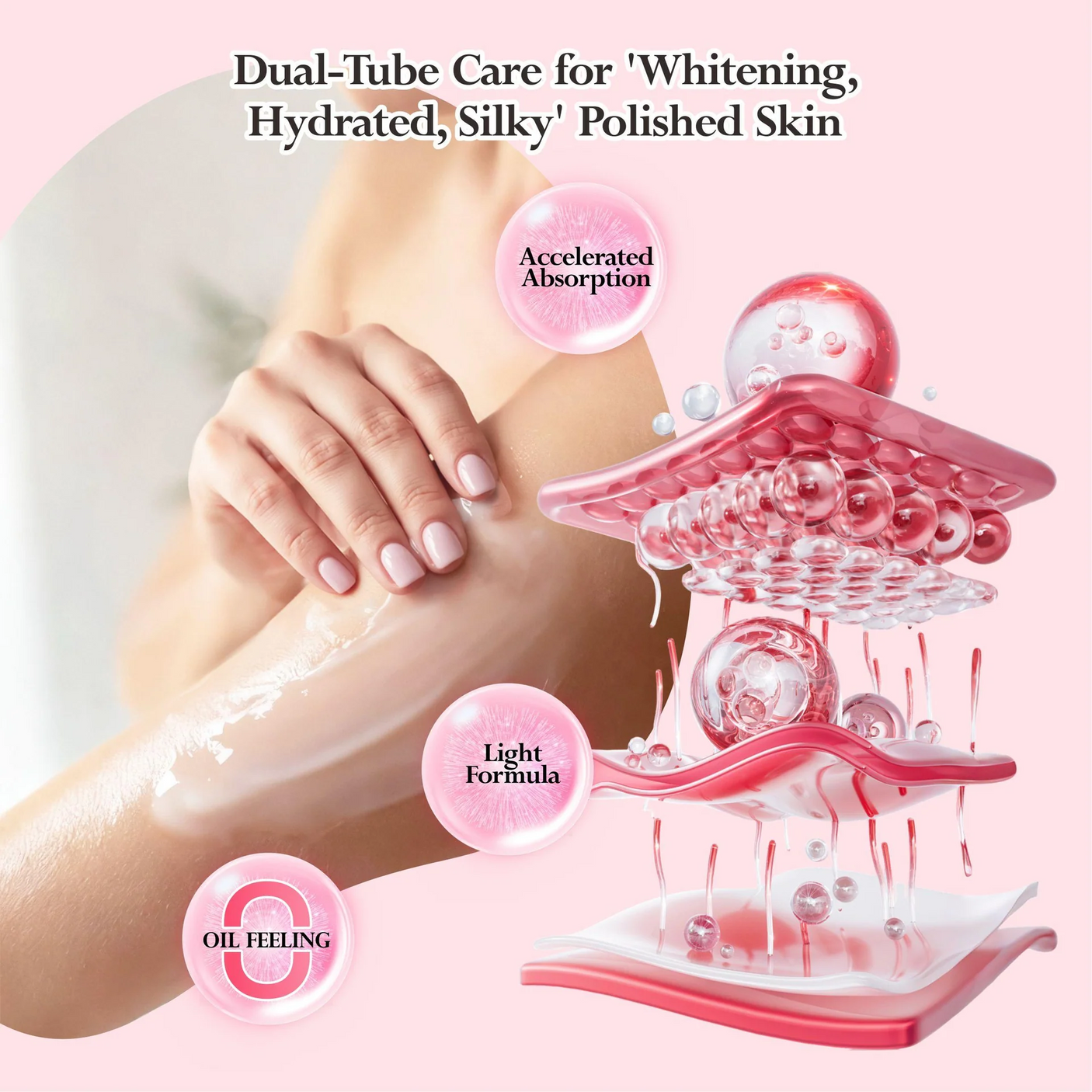 Kavouge Double Tube 2 In 1 Brightening Body Serum & Lotion - 200g