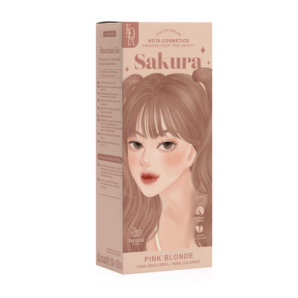 Kota Cosmetics Sakura Thailand Hair Color Pink Blonde - 100ml + 100ml