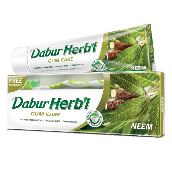 Dabur Herbal Neem Toothpaste With Tooth Brush Free - 150g