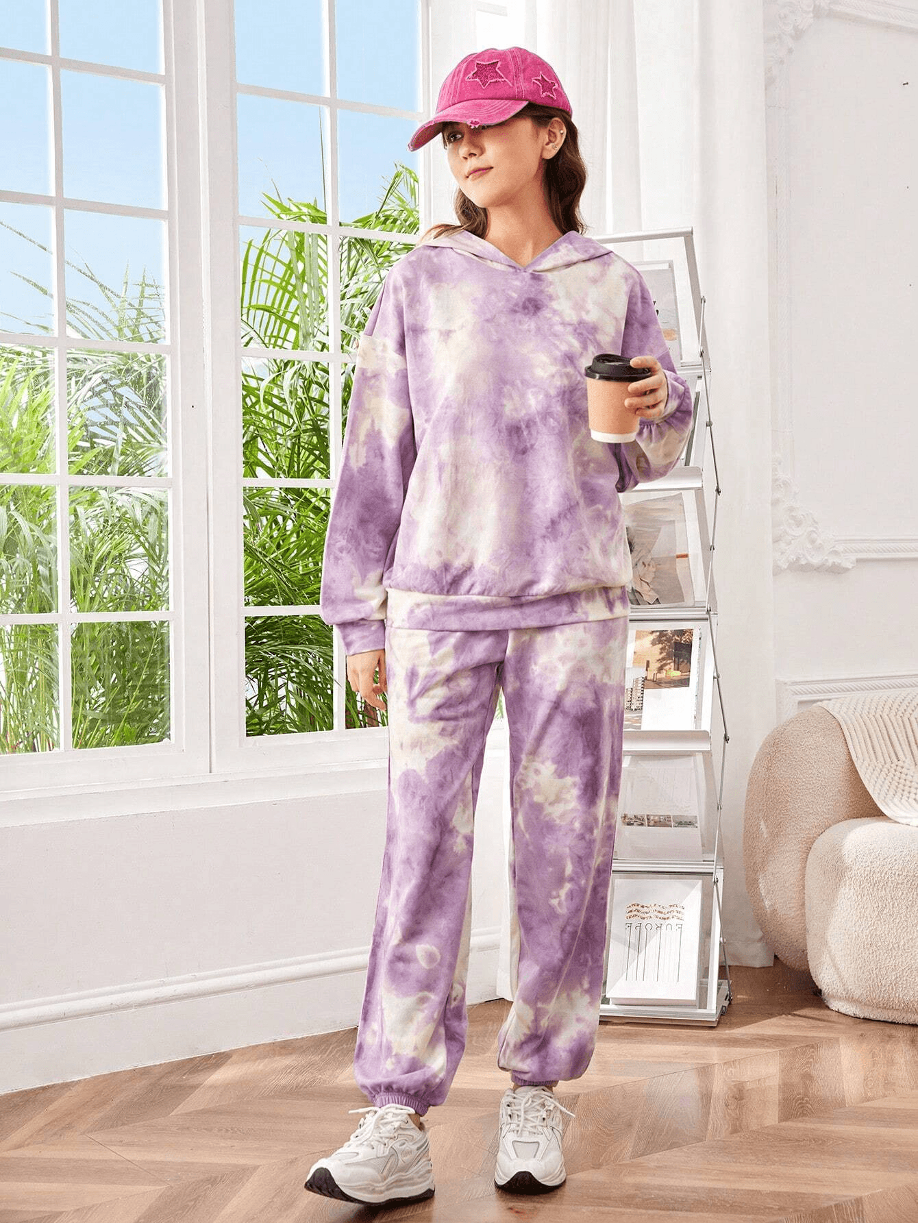 Women's Cartoon Graphic Winter Hoodie & Sweatpants Set - JR217