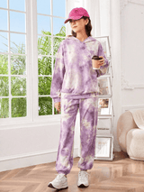 Women's Cartoon Graphic Winter Hoodie & Sweatpants Set - JR217