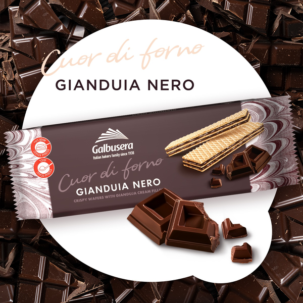 Galbusera Gianduia Nero Crispy Wafers With Dark Gianduia - 45g