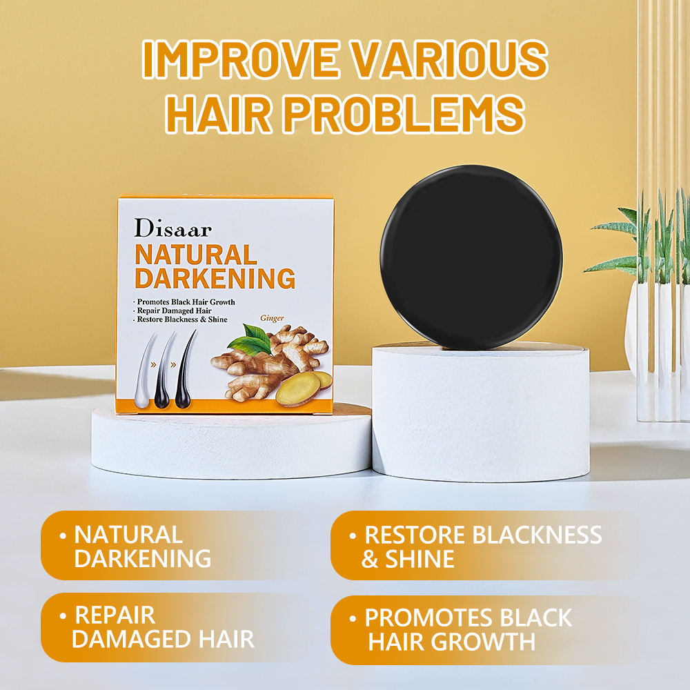 Disaar Ginger Natural Darkening Black Shampoo Bar - 100g