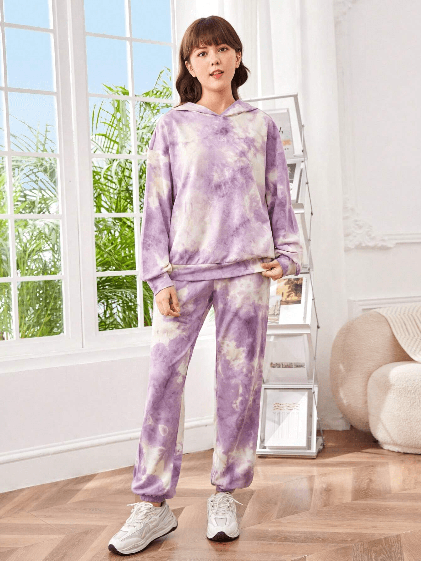 Women's Cartoon Graphic Winter Hoodie & Sweatpants Set - JR217