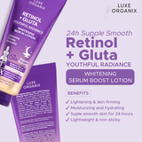 Luxe Organix Retinol + Gluta Youthful Radiance Brightening Serum Lotion - 350ml