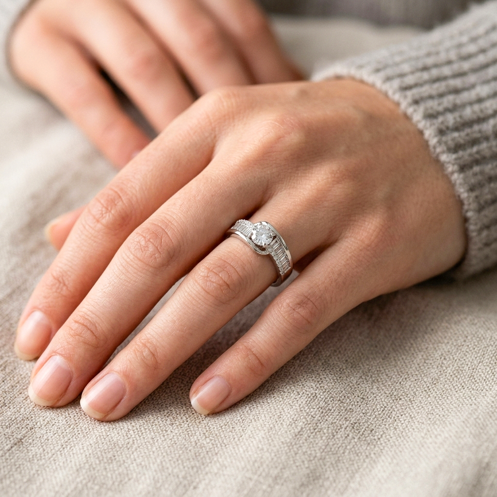 Women's Silver Adjustable Ring #35