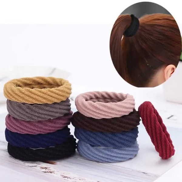 Fashion Korean Elastic Hair Bands - 8 Pcs