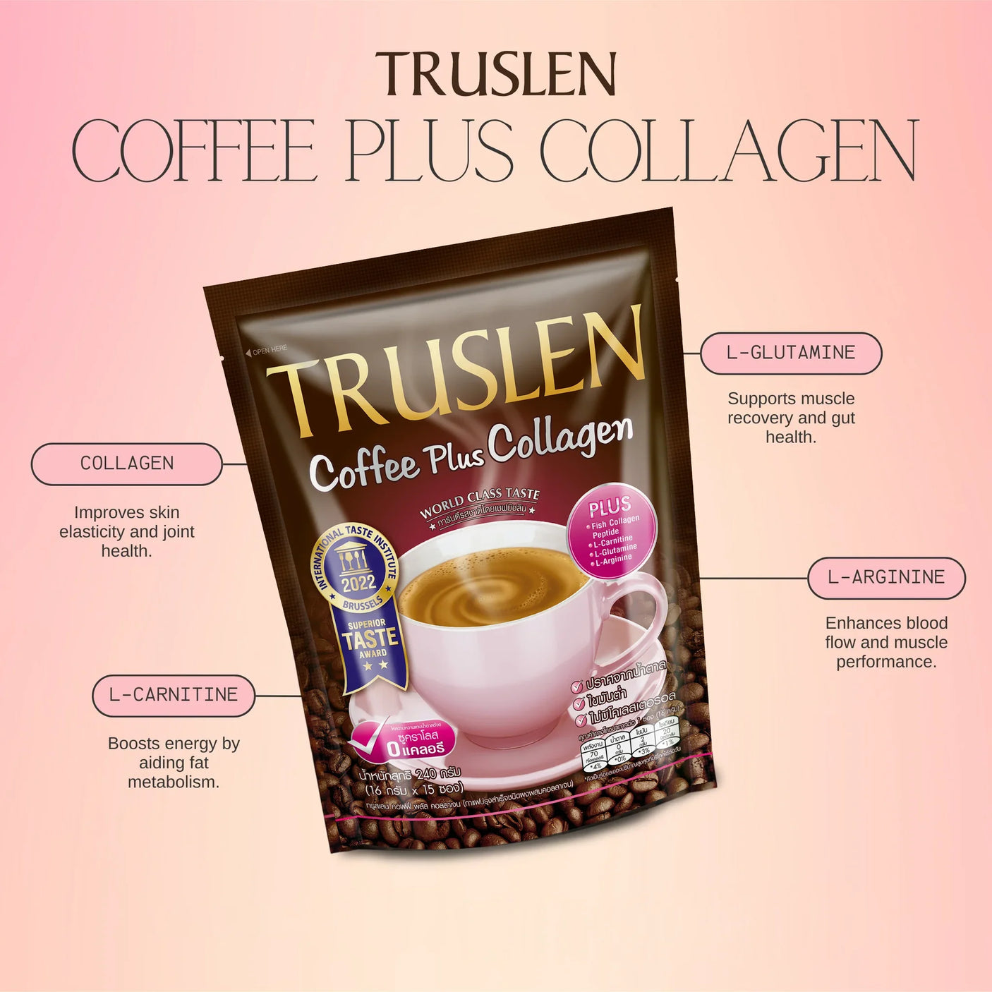 Truslen Coffee Plus Collagen - 16g × 15 Sticks (240g)