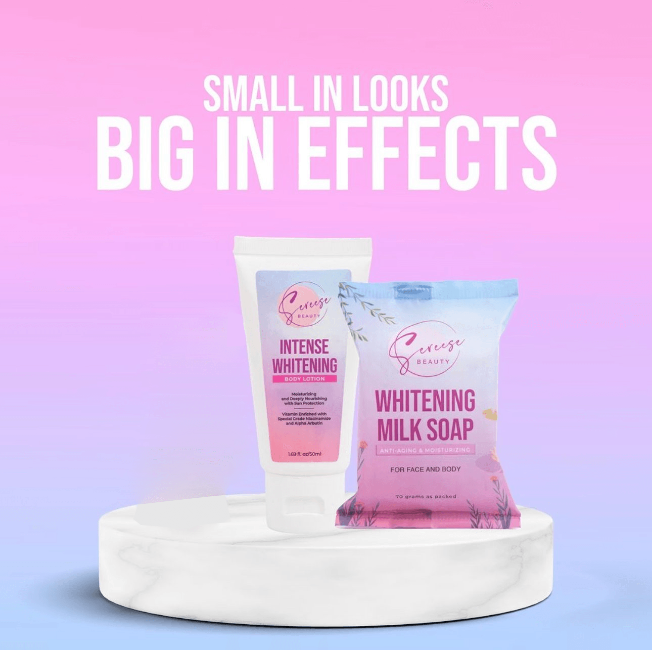 Sereese Beauty Brightening Milk Soap & Body Lotion - 70g+50ml