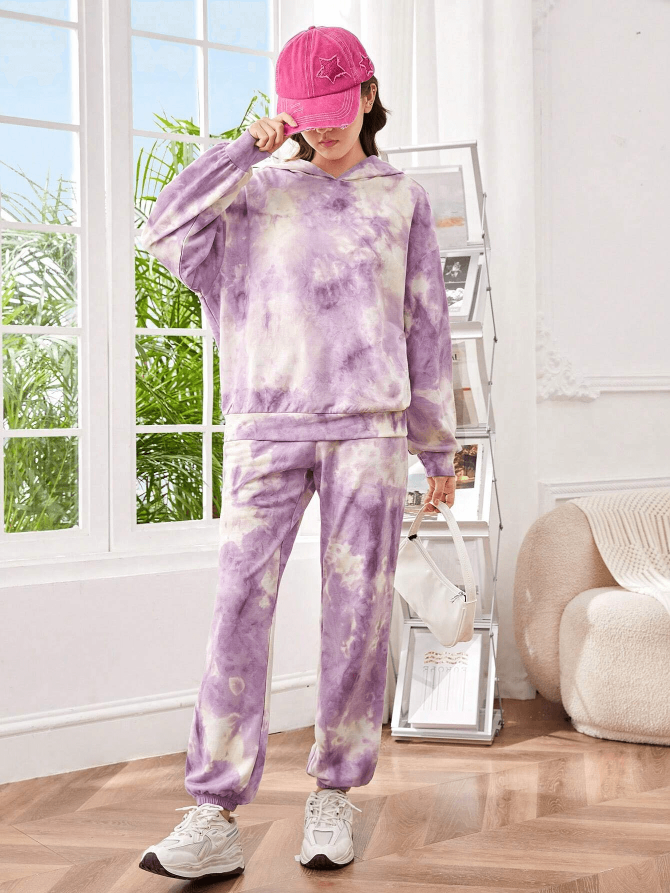 Women's Cartoon Graphic Winter Hoodie & Sweatpants Set - JR217
