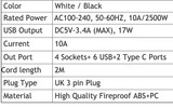 Moxom Power Extension 6 USB & 2 Type-C Fast Charger MX-ST06