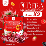 Pure Herb Purera Gluta Collagen Strawberry & Vit C+ - 15g x 30 Sachets