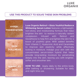 Luxe Organix Retinol + Gluta Youthful Radiance Brightening Serum Lotion - 350ml