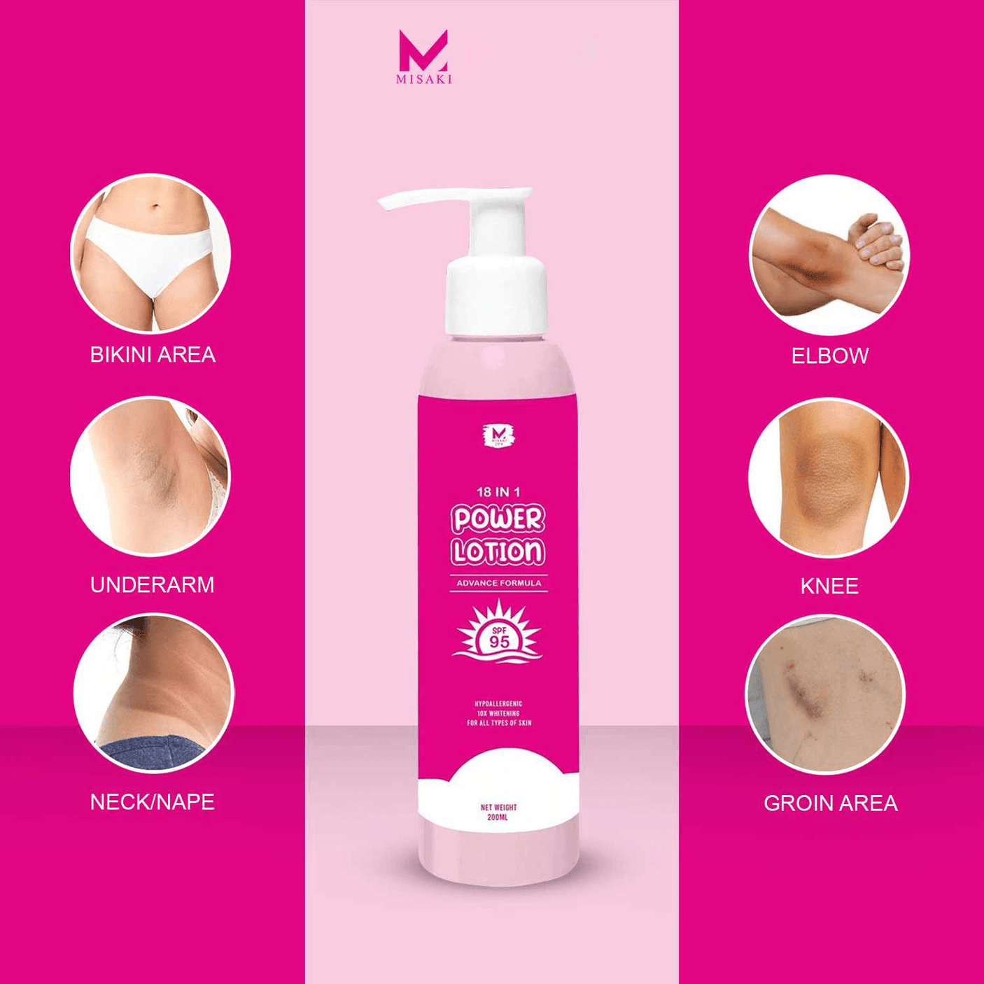 Misaki 18 In 1 Power Lotion SPF95 - 200ml